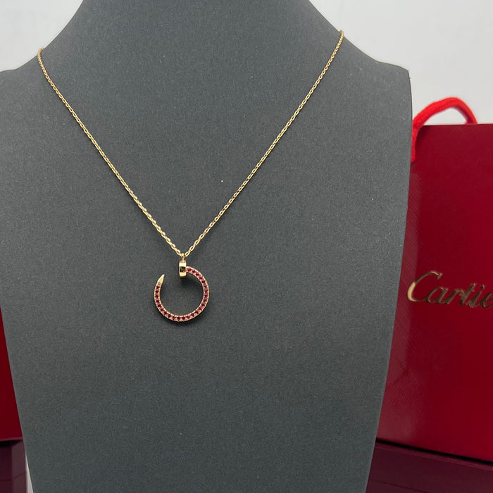 Juste un Clou Necklace  
 Color: Gold / /silver (Pink crystal)
