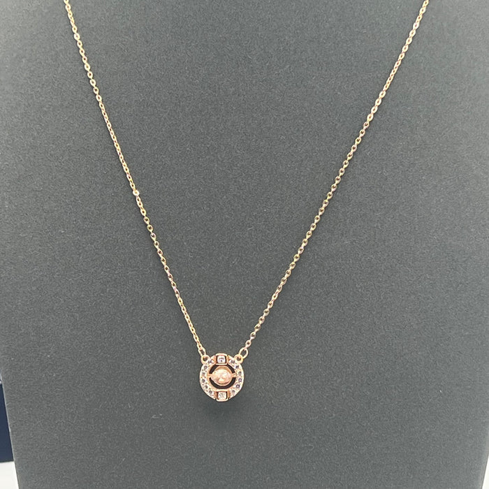 Swarovski Sparkling Dance Round Pendant  
 Color: Rose Gold and Clear