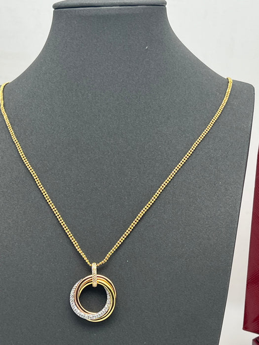 Trinity Necklace  
 Color: Gold / Multi-gold tones