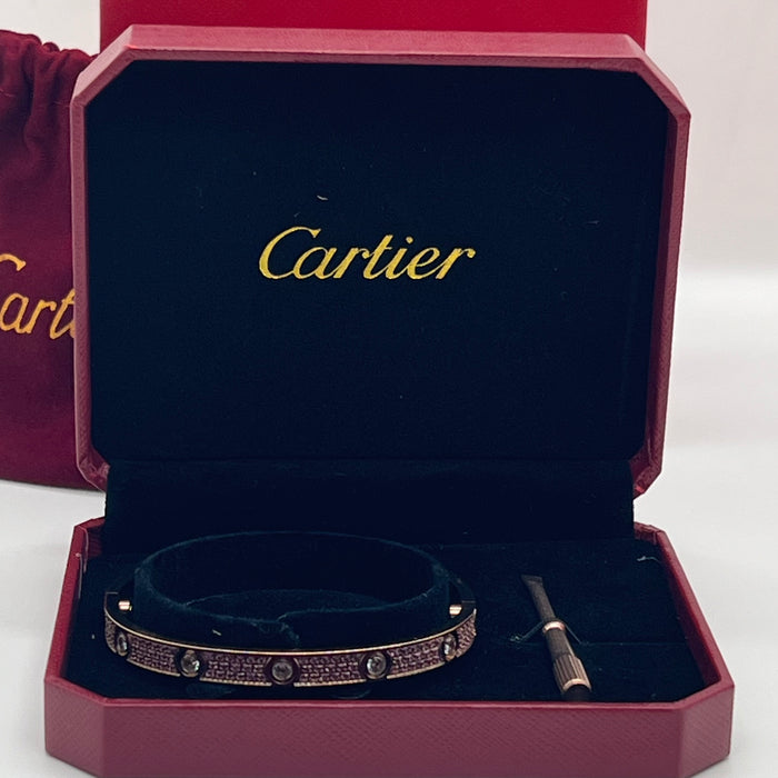 LOVE Bracelet, Multi-Stone Gemstone & Diamond Edition  
 Color: Rose Gold with pink crystal/green crystal