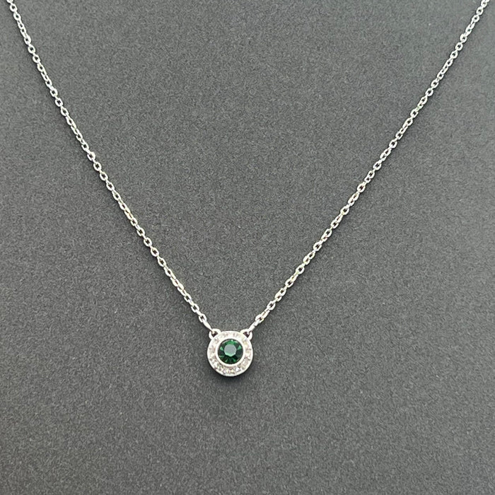 Swarovski Millenia / Constella Halo Pendant (Green Edition)  
 Color: Silver, Emerald Green, and Clear