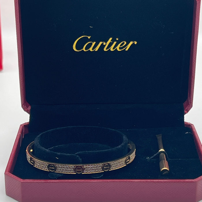 Name: LOVE Bracelet, Paved  
 Color: Silver/rose gold/gold