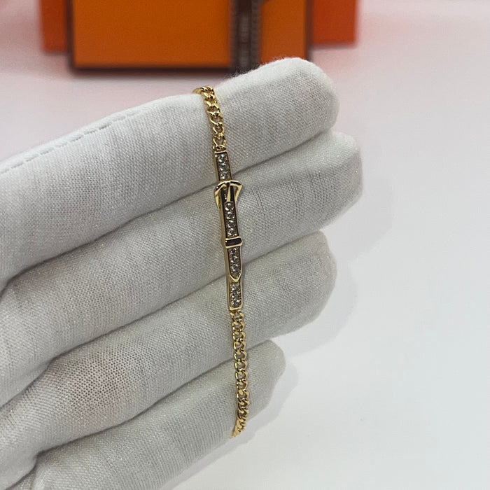 Hermès Kelly / Belt Motif Chain Bracelet Set  
 Color: Silver and Gold