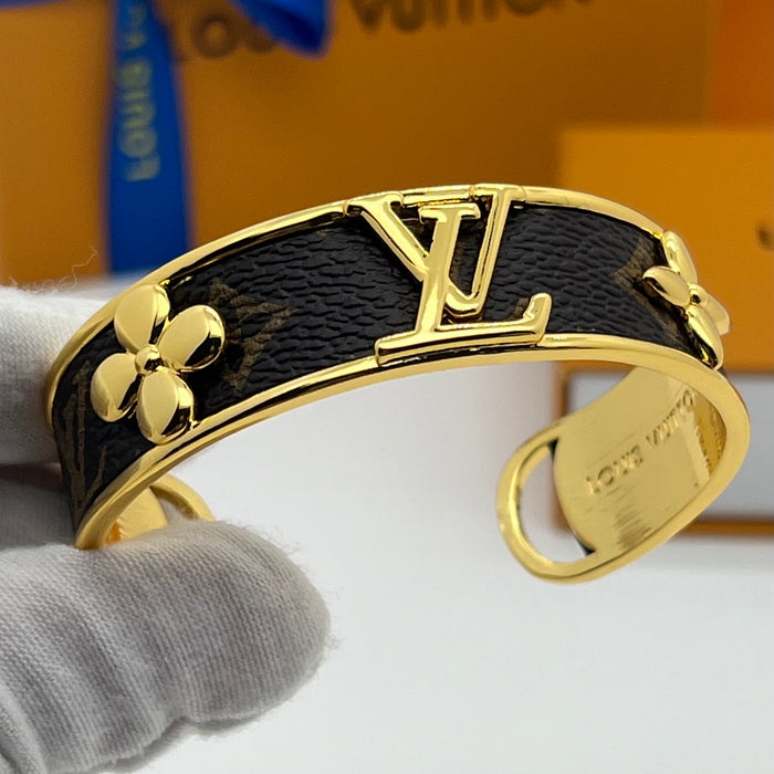Louis Vuitton Nanogram Bangle Bracelet  
 Color: Brown / Gold