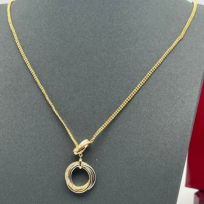 Trinity Lariat / Y-Necklace  
 Color: Gold / Multi-Tone (Yellow, White, and Rose Gold accents