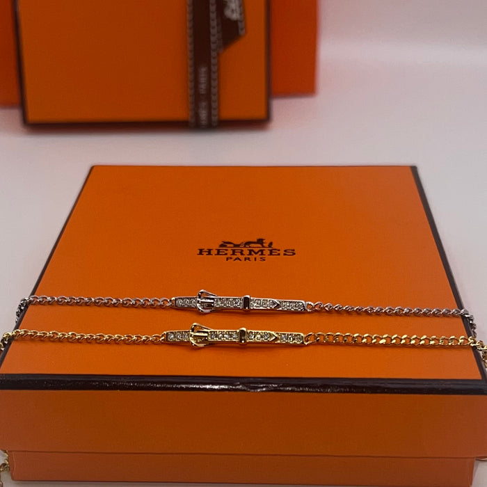 Hermès Kelly / Belt Motif Chain Bracelet Set  
 Color: Silver and Gold