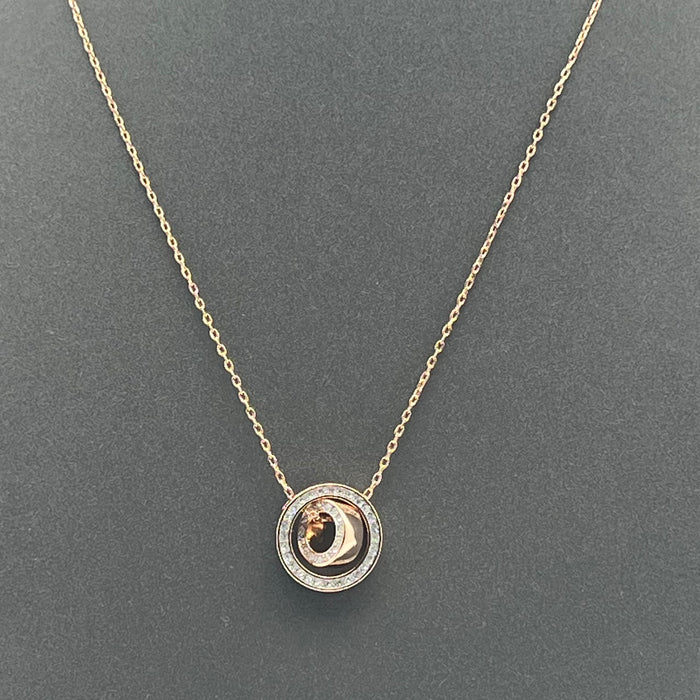 Swarovski Infinity / Twist / Generation Pendant Necklace  
 Color: Rose Gold and Clear