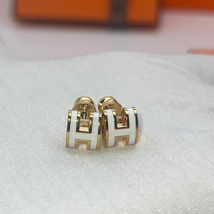 Name: Hermès Farandole Earrings / Chaîne d'Ancre Drop Earrings  
 Color: white/burgundy/black/orange nude pink/greige (gold tone)