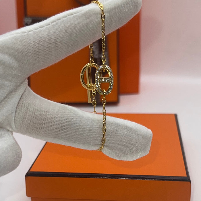 Hermès Chaine d'Ancre Enchaînée / Farandole Diamond Bracelet  
 Color: Rose Gold,Gold / Silver