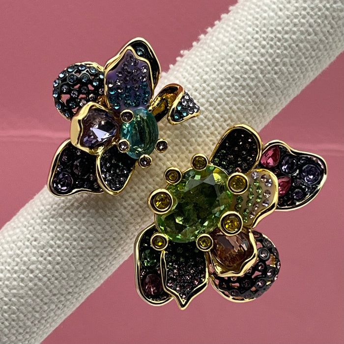 Swarovski Idyllia Open Flower Ring
 Color: Multicolored (featuring green, purple, blue, yellow, and pink crystals)