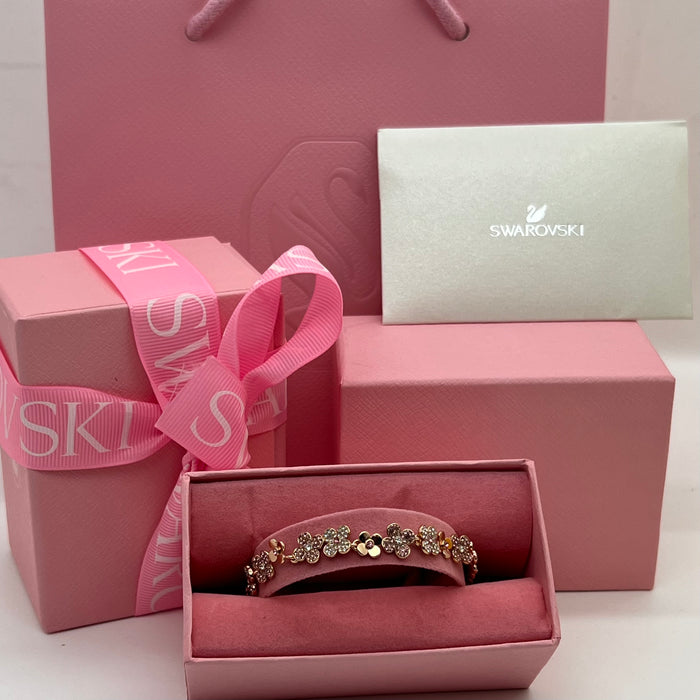 swarovski crystal Blossom Cluster Bracelet  
 Color: Rose Gold with Multicolored Crystals (Pink, Smokey, and Clear tones