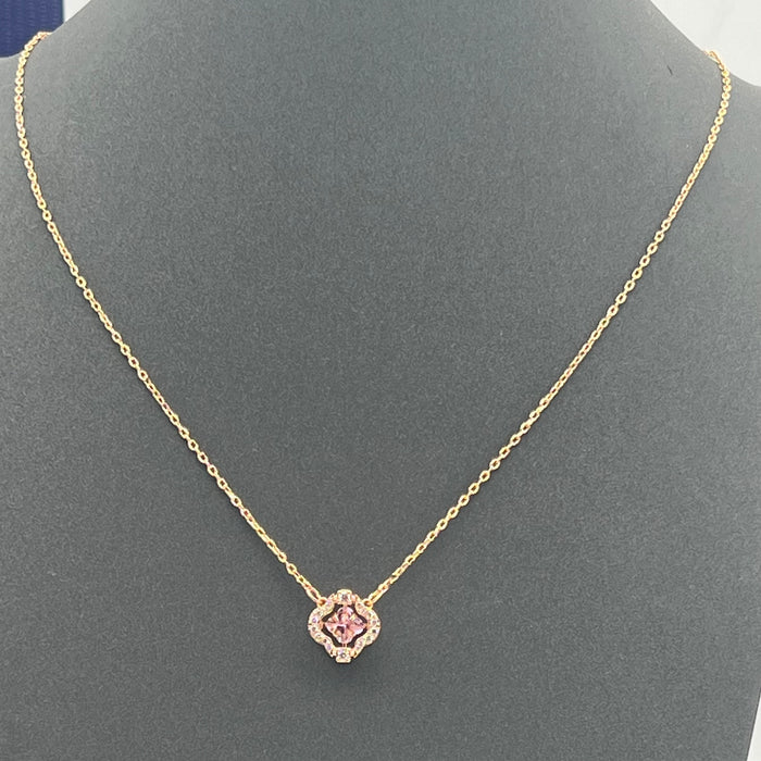 Swarovski Sparkling Dance / Latisha Pendant (Clover Motif)  
 Color: Rose Gold, Pink, and Clear