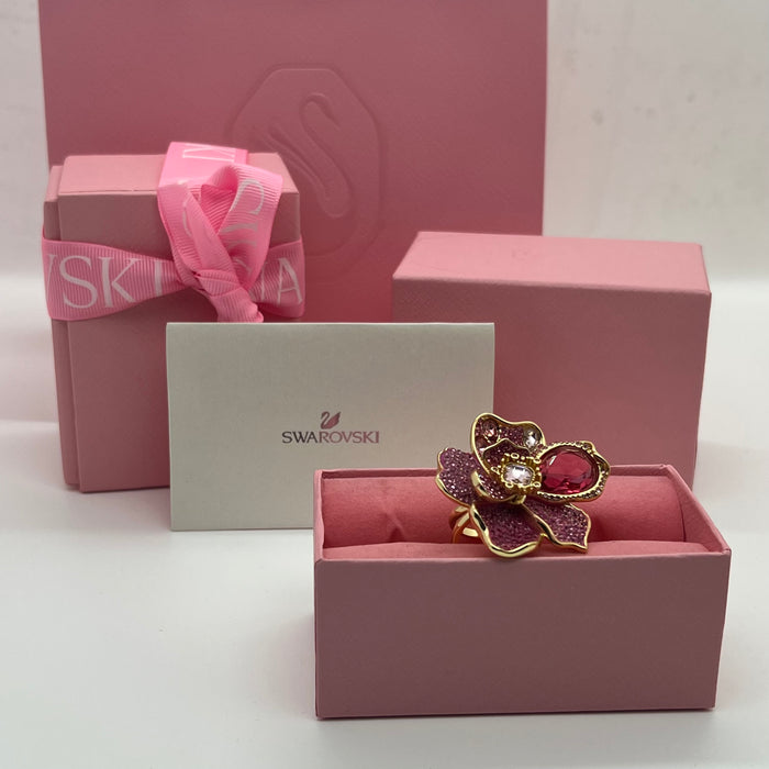 Swarovski Idyllia Pink Flower Ring  
 Color: Shades of pink and magenta with a clear/light center crystal