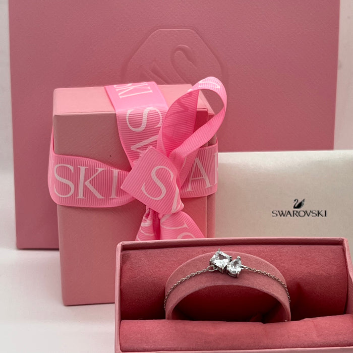 Swarovski Attract Soul / Double Crystal Link Bracelet  
 Color: Silver with Clear Crystals