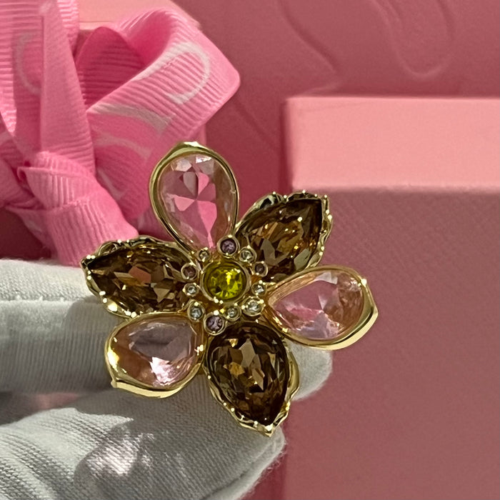 Swarovski Idyllia Flower Ring
 Color: Multicolored (featuring pink, brown, and yellow crystals)