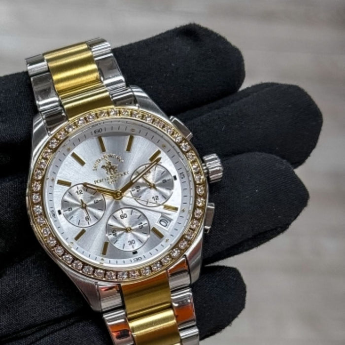 Santa Barbara Polo & Racquet Club Chronograph Two-Tone Silver & Gold Watch