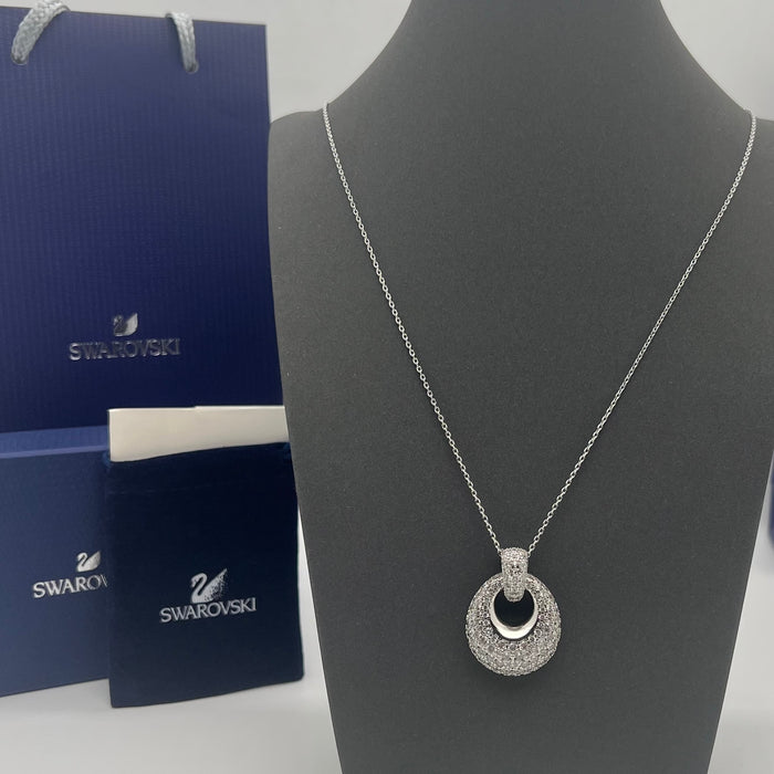 Swarovski Further / Una Pavé Circle Pendant Necklace  
 Color: Silver and Clear