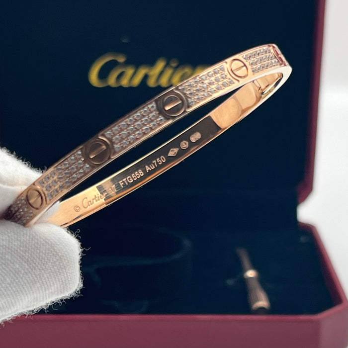 Name: LOVE Bracelet, Paved  
 Color: Silver/rose gold/gold