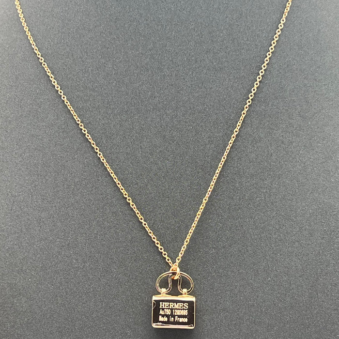 Hermès Amulettes Constance Pendant Necklace  
 Color:green / Black / red/ivory(rose gold tone)