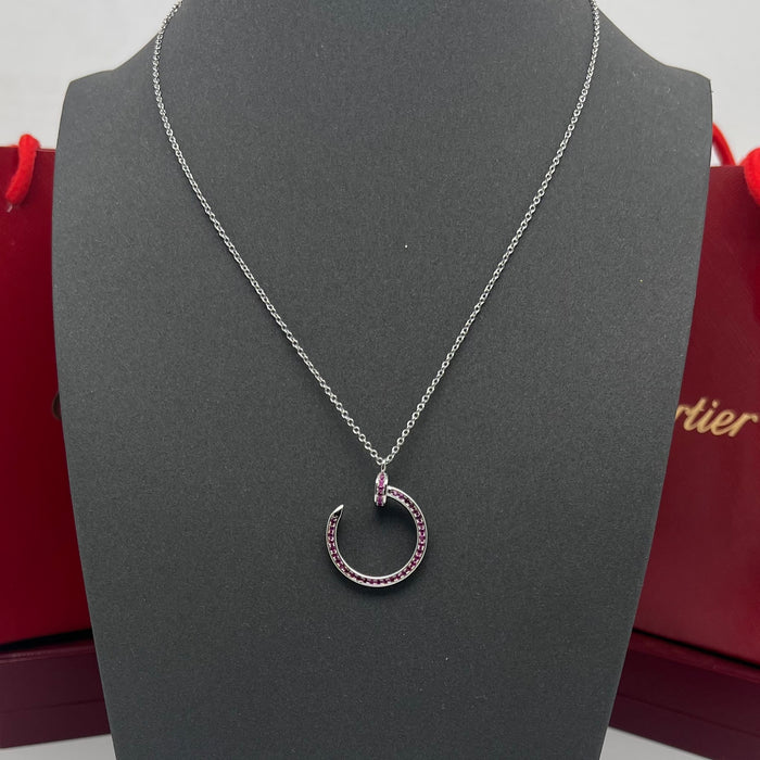 Juste un Clou Necklace  
 Color: Gold / /silver (Pink crystal)