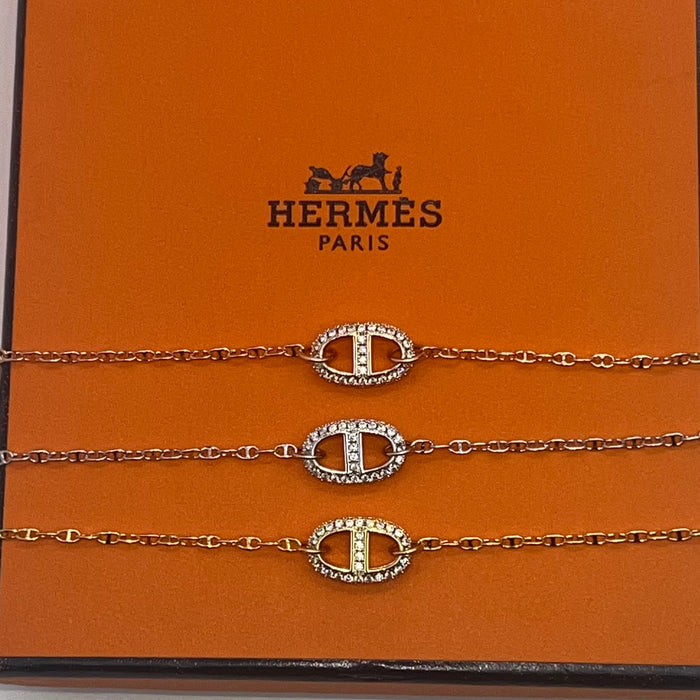 Hermès Chaine d'Ancre Enchaînée / Farandole Diamond Bracelet  
 Color: Rose Gold,Gold / Silver