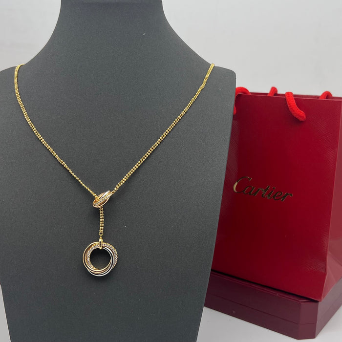 Trinity Lariat / Y-Necklace  
 Color: Gold / Multi-Tone (Yellow, White, and Rose Gold accents
