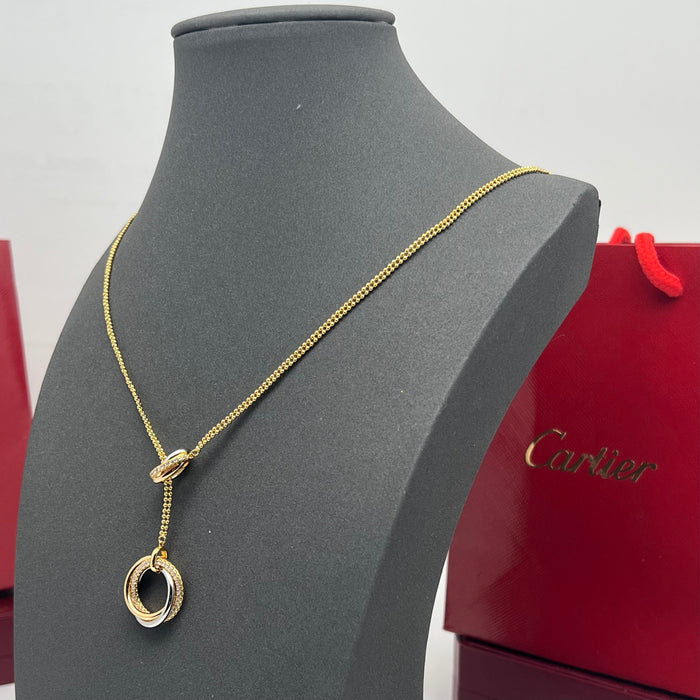 Trinity Lariat / Y-Necklace  
 Color: Gold / Multi-Tone (Yellow, White, and Rose Gold accents