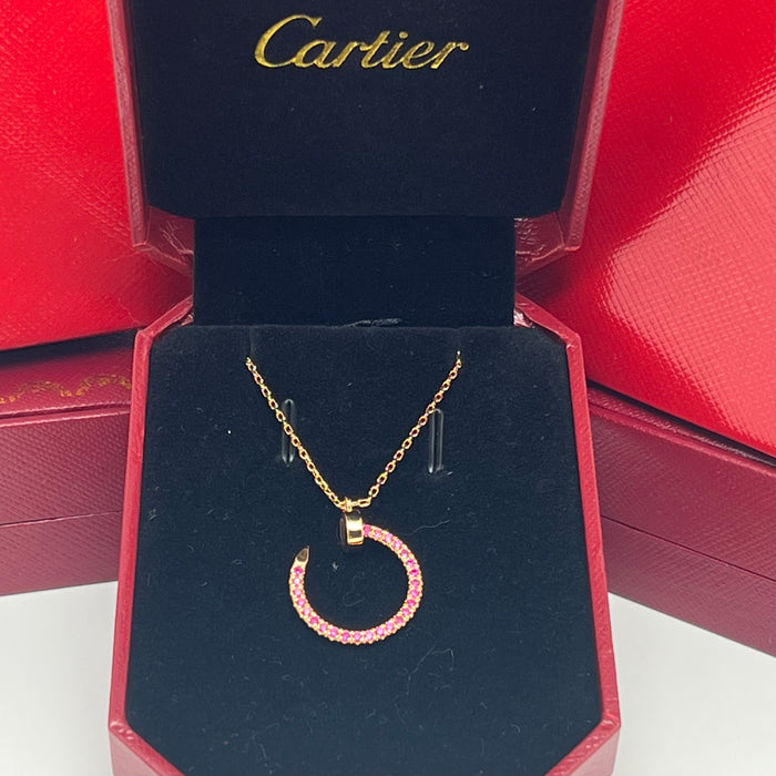 Juste un Clou Necklace  
 Color: Gold / /silver (Pink crystal)