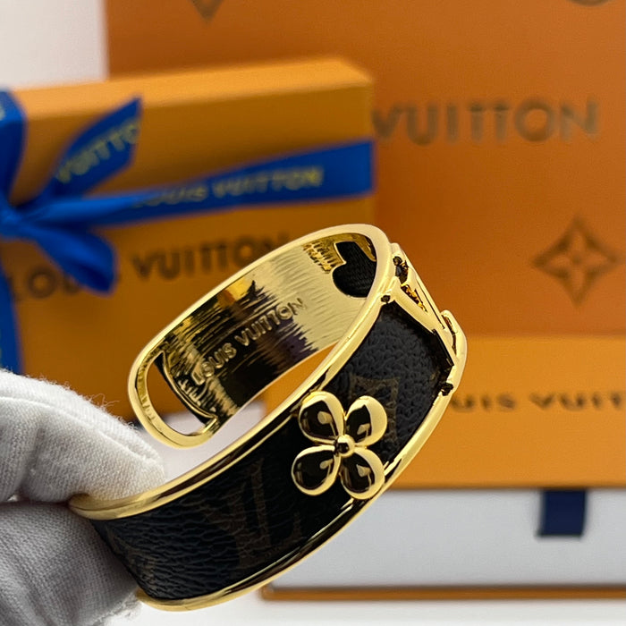 Louis Vuitton Nanogram Bangle Bracelet  
 Color: Brown / Gold