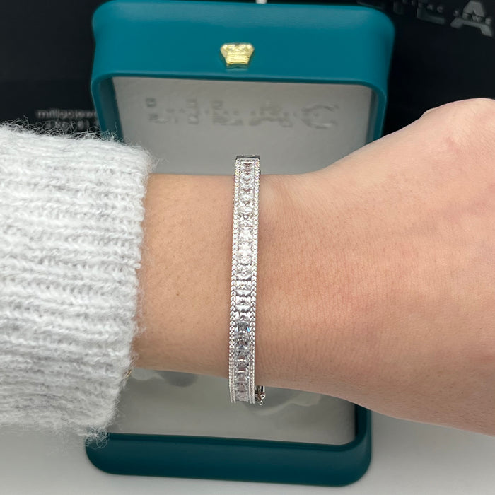 Full Eternity Bangle – Luxury Zircon Bracelet -Gold & Silver Finish - 16CM