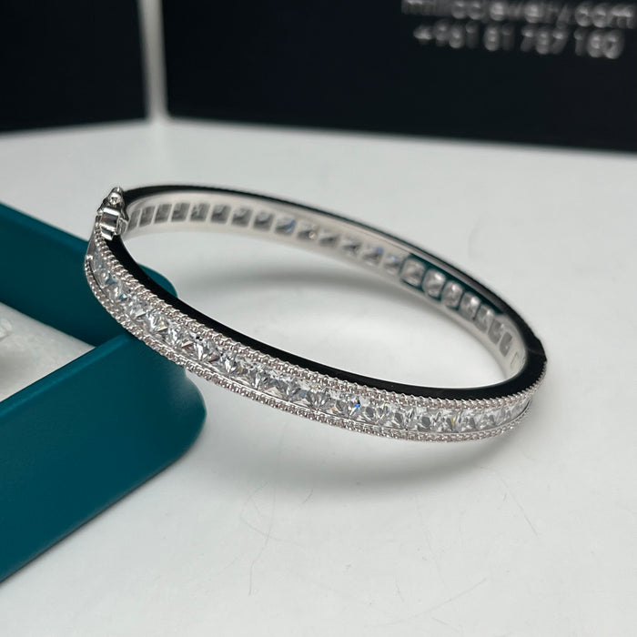 Full Eternity Bangle – Luxury Zircon Bracelet -Gold & Silver Finish - 16CM