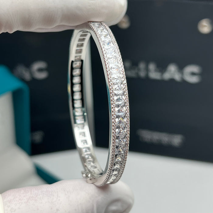 Full Eternity Bangle – Luxury Zircon Bracelet -Gold & Silver Finish - 16CM