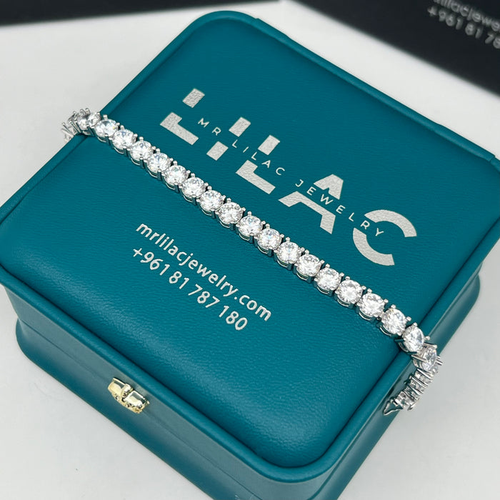 Classic Brilliant Tennis Bracelet – Silver & Gold Tone - 16CM