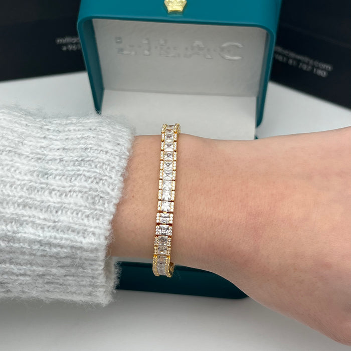 Royal Gold-Silver Tone Tennis Bracelet – 16cm