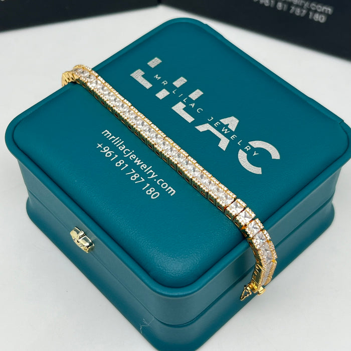Royal Gold-Silver Tone Tennis Bracelet – 16cm