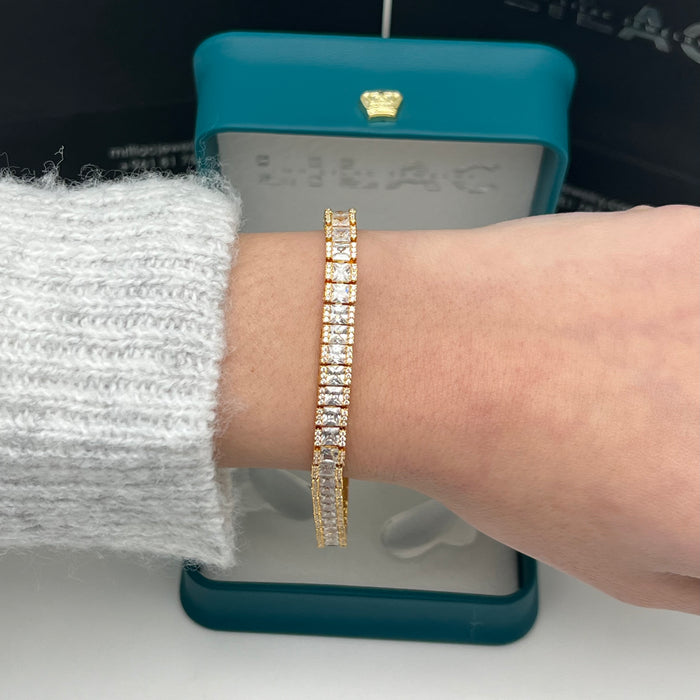 Royal Gold-Silver Tone Tennis Bracelet – 18cm