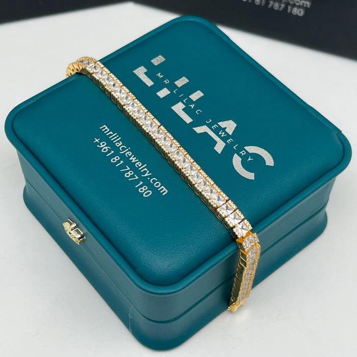 Royal Gold-Silver Tone Tennis Bracelet – 18cm