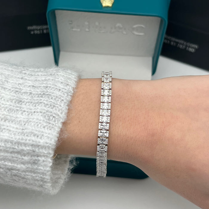 Royal Gold-Silver Tone Tennis Bracelet – 18cm