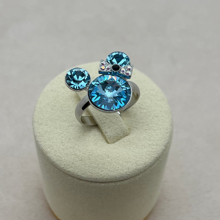 Swarovski Crystal Bow Ring – Triple Stone Design