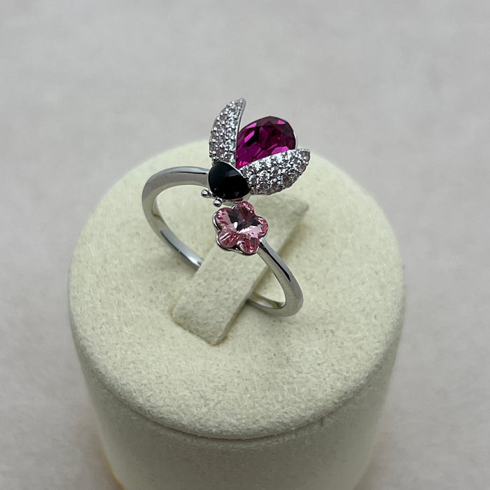 Swarovski Crystal Butterfly Bloom Ring – Multistone Design