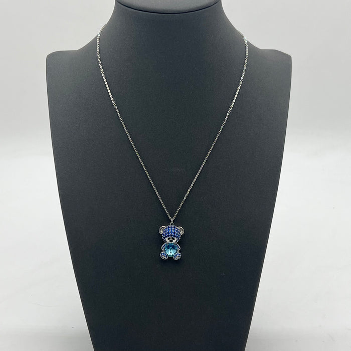 Crystal Teddy Bear Pendant Necklace – Luxury Sparkle Edition