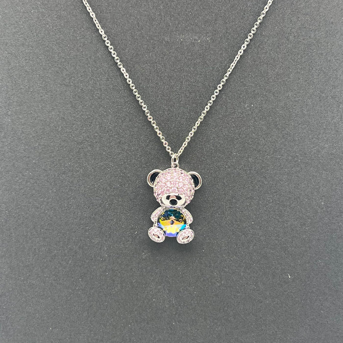 Crystal Teddy Bear Pendant Necklace – Luxury Sparkle Edition