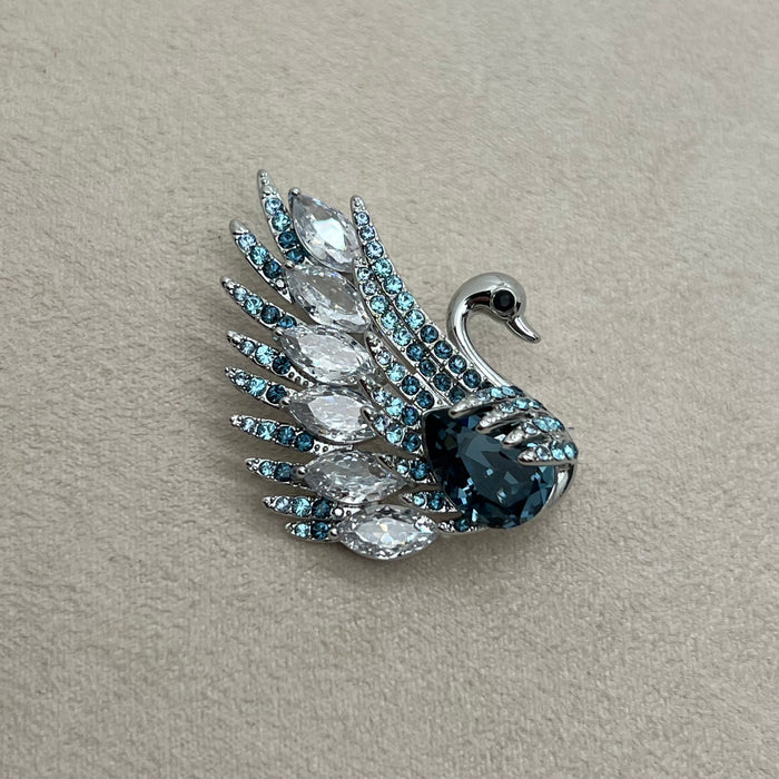 Swarovski Crystal Royal Swan Brooch – Luxury Statement Pin
