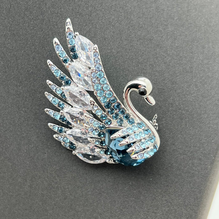 Swarovski Crystal Royal Swan Brooch – Luxury Statement Pin