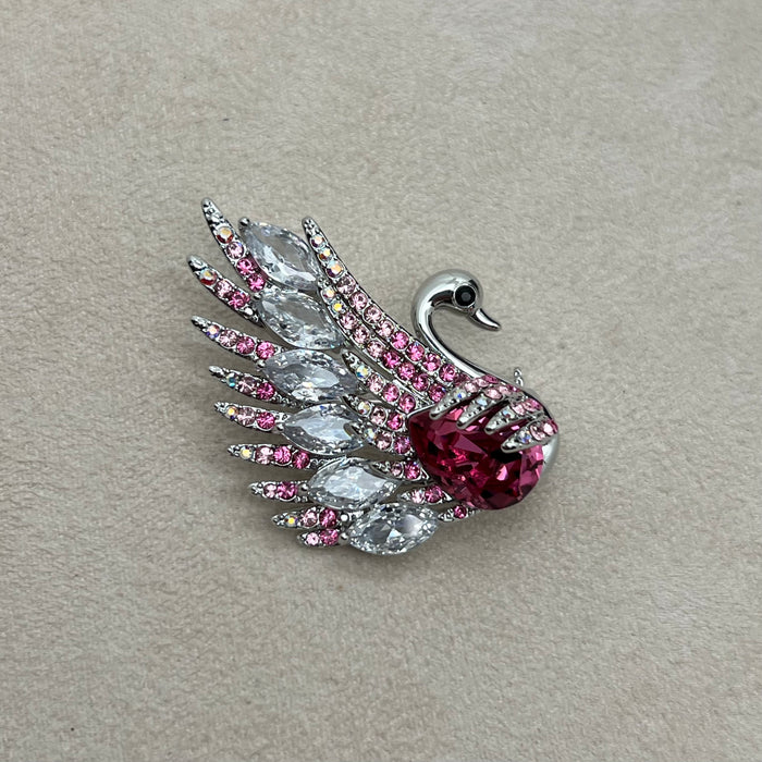Swarovski Crystal Royal Swan Brooch – Luxury Statement Pin