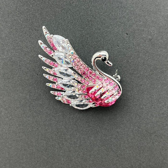 Swarovski Crystal Royal Swan Brooch – Luxury Statement Pin