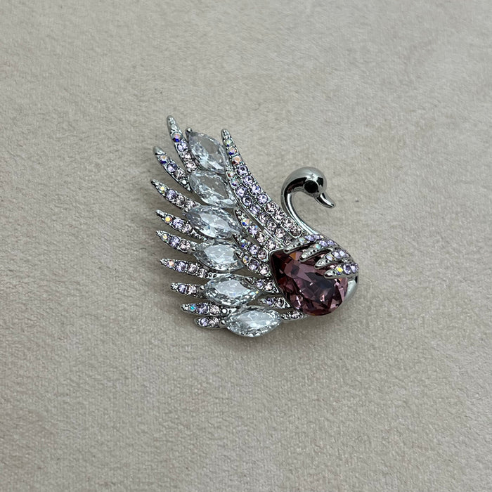 Swarovski Crystal Royal Swan Brooch – Luxury Statement Pin