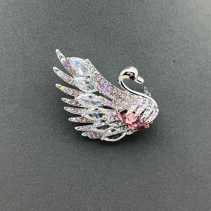 Swarovski Crystal Royal Swan Brooch – Luxury Statement Pin