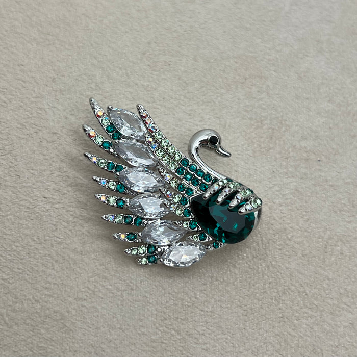 Swarovski Crystal Royal Swan Brooch – Luxury Statement Pin