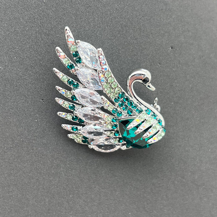 Swarovski Crystal Royal Swan Brooch – Luxury Statement Pin